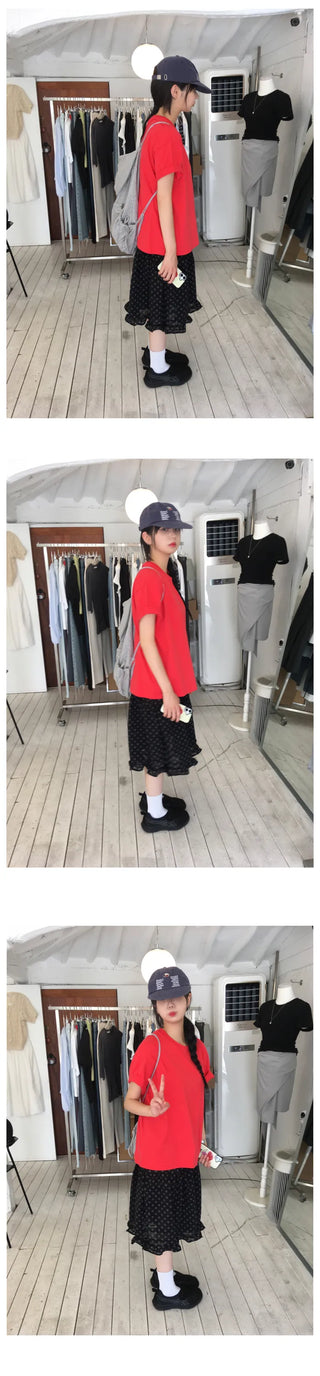 Frilled polka dot skirt