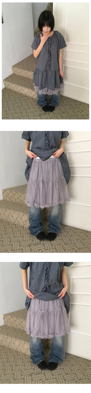 (3 colors) Tiered skirt