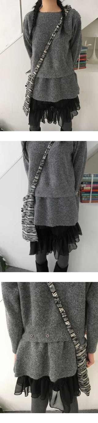 Layered ruffle knit