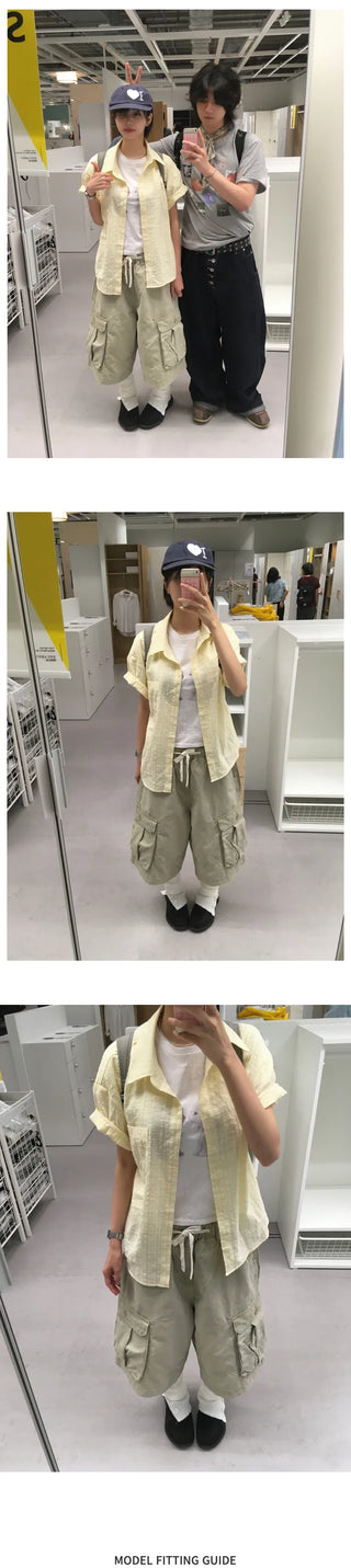 [3 colors] Soft check short-sleeved shirt