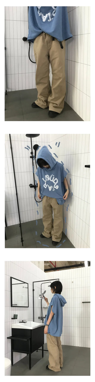 Wide bootcut chino pants