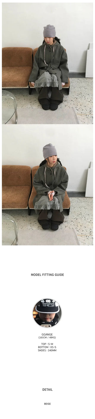 Strappy hooded coat (
