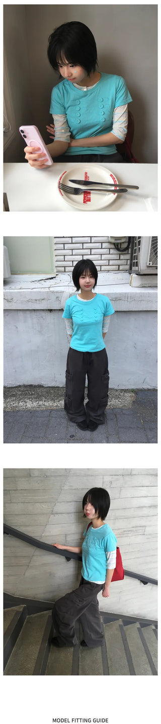 (2 colors) Striped T-shirt