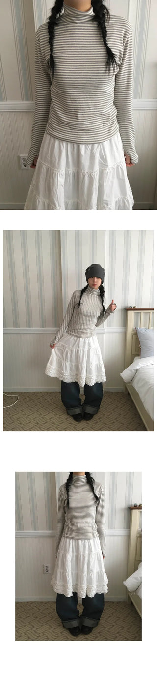 (2 colors) Tiered skirt