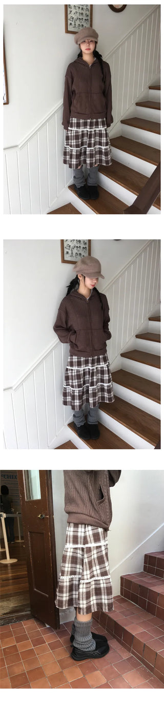 (3 colors) Checkered Mini Skirt