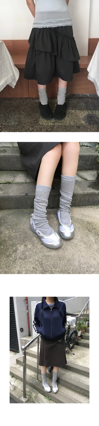 [4 colors] Wrinkle Knee Socks