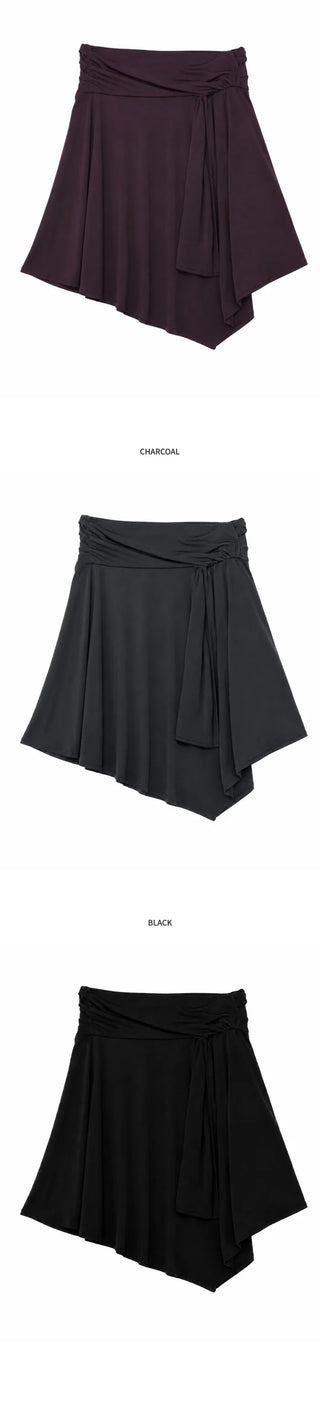 [3 colors] Drape Wrap Skirt