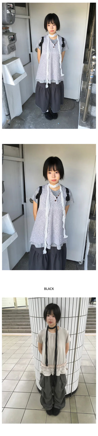 [2 colors] Mini polka dot scarf