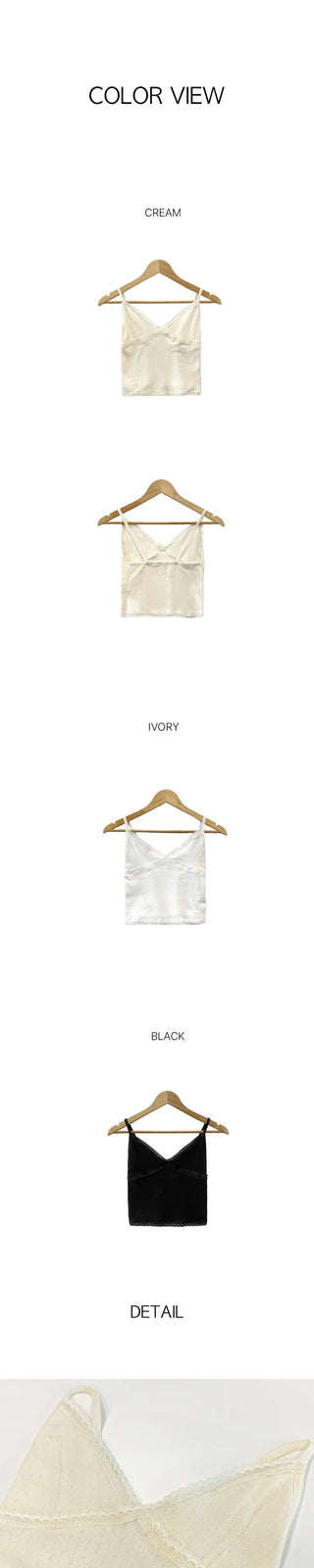 Eyelet punching lace camisole (3 colors)