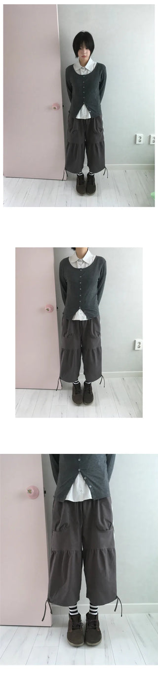 [2 colors] Shirred Pants