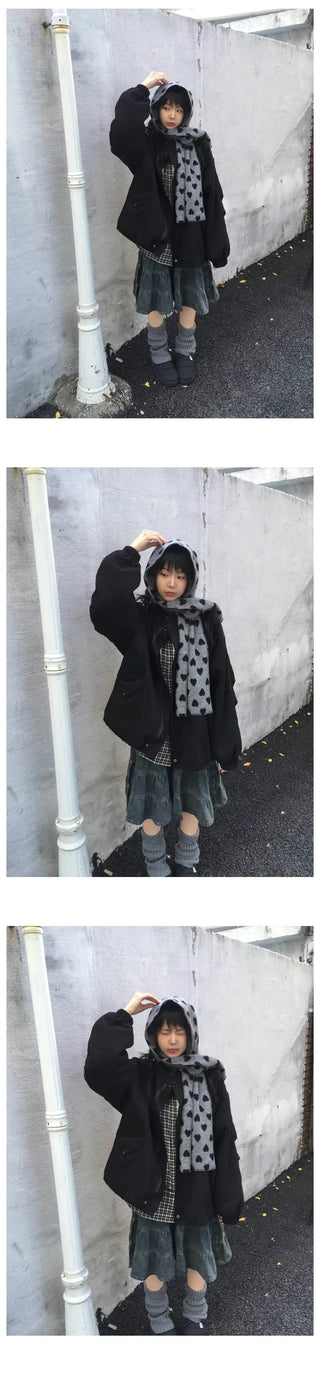 (2 colors) Heart pattern scarf