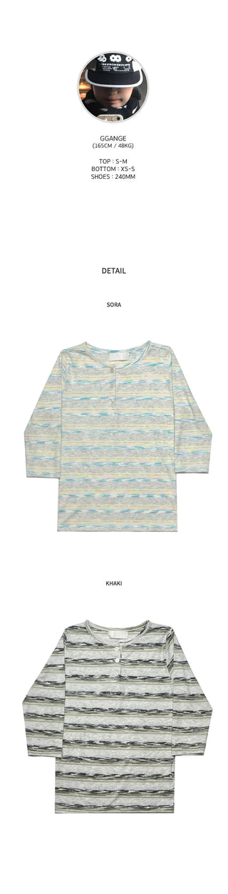 (2 colors) Striped T-shirt