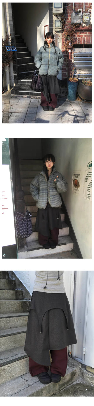(3 colors) Checkered Down Jacket