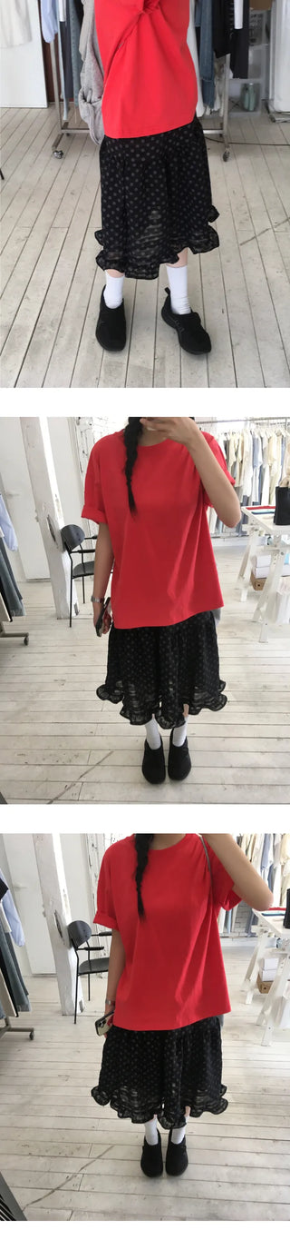 Frilled polka dot skirt