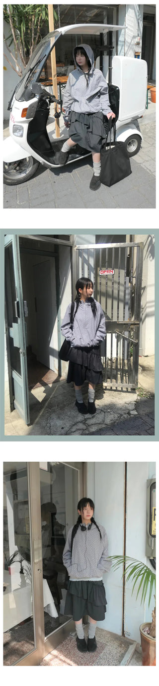 Star-patterned mountain parka with drawstring