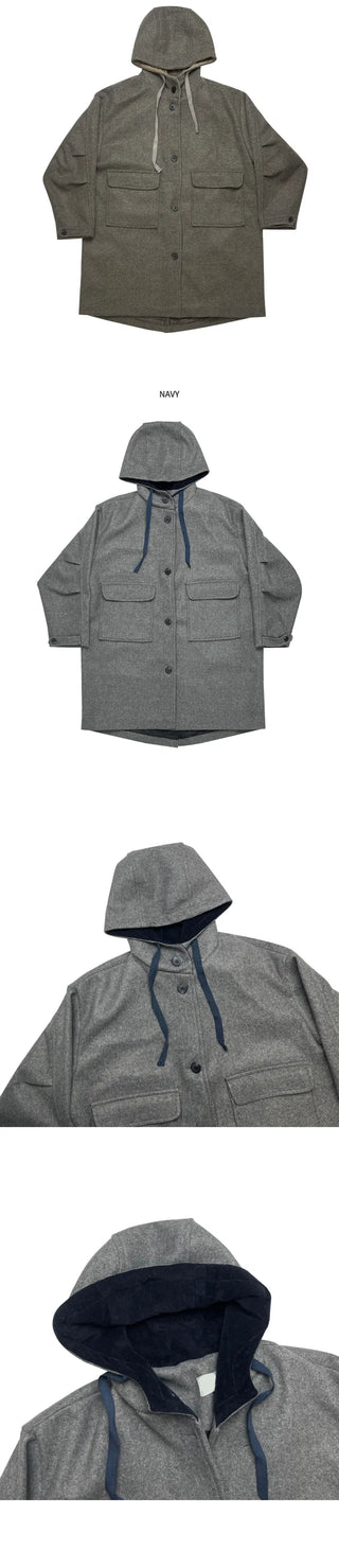 Strappy hooded coat (