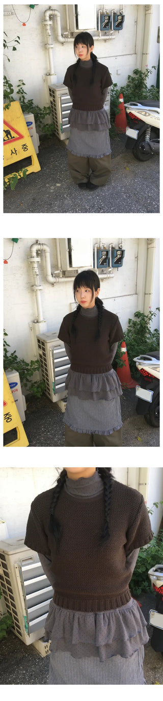 Striped frill skirt