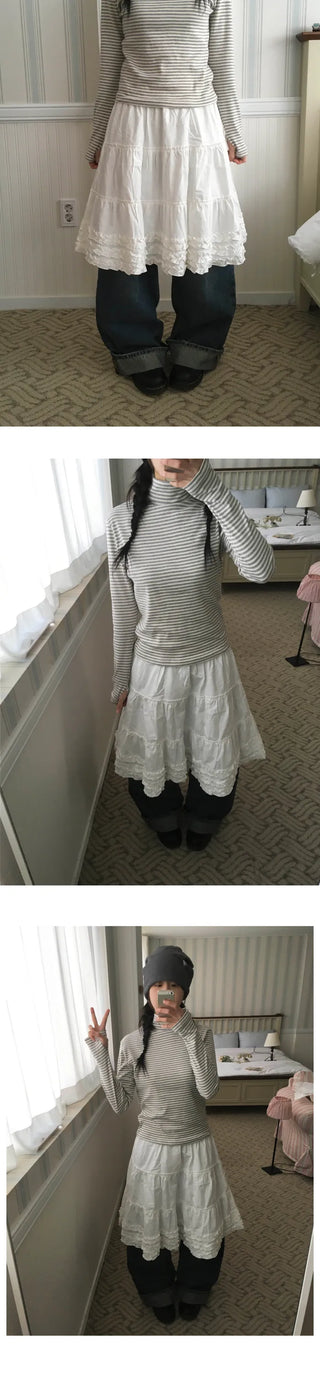 (2 colors) Tiered skirt