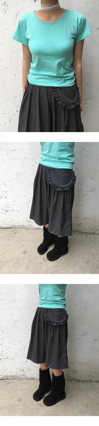 (3 colors) Nylon pouch pocket skirt