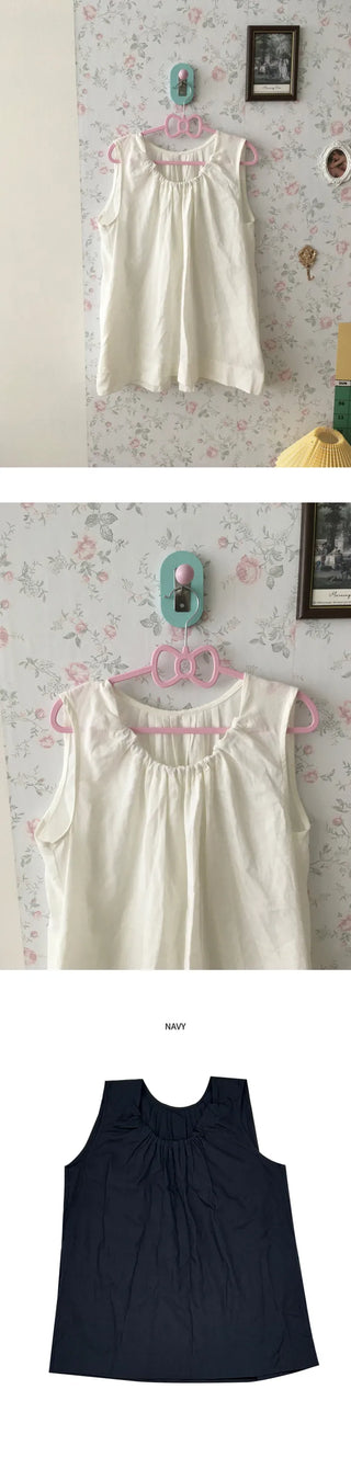 [2 colors] Frill Sleeveless Top
