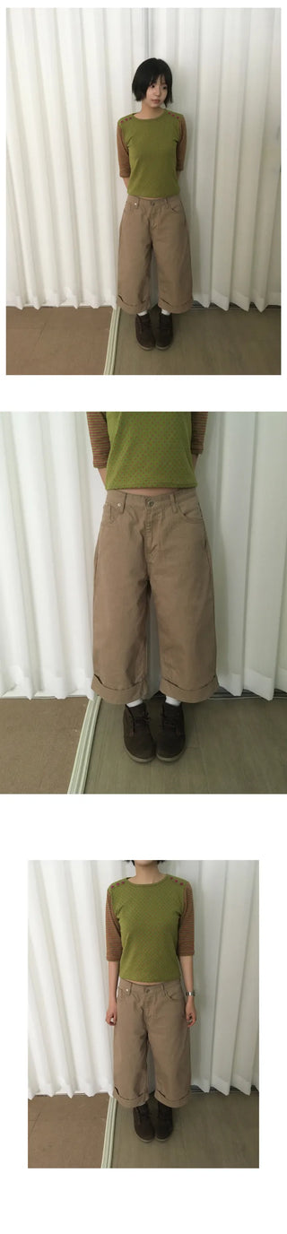 [2 colors] Bermuda shorts