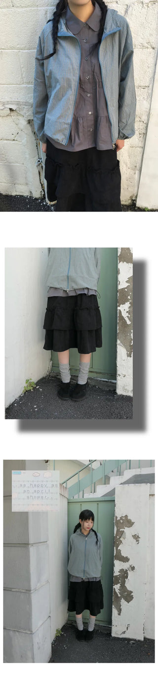 Corduroy frill skirt