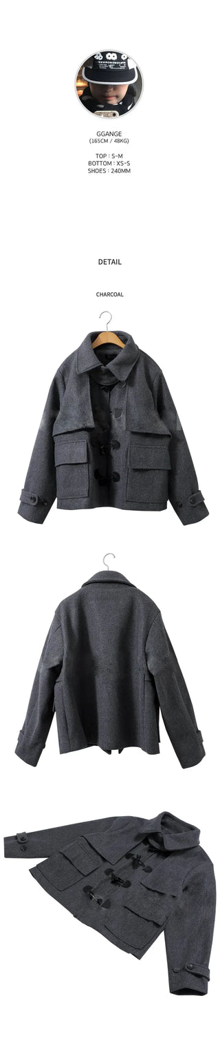 Big Collar Half Duffle Coat (2c)