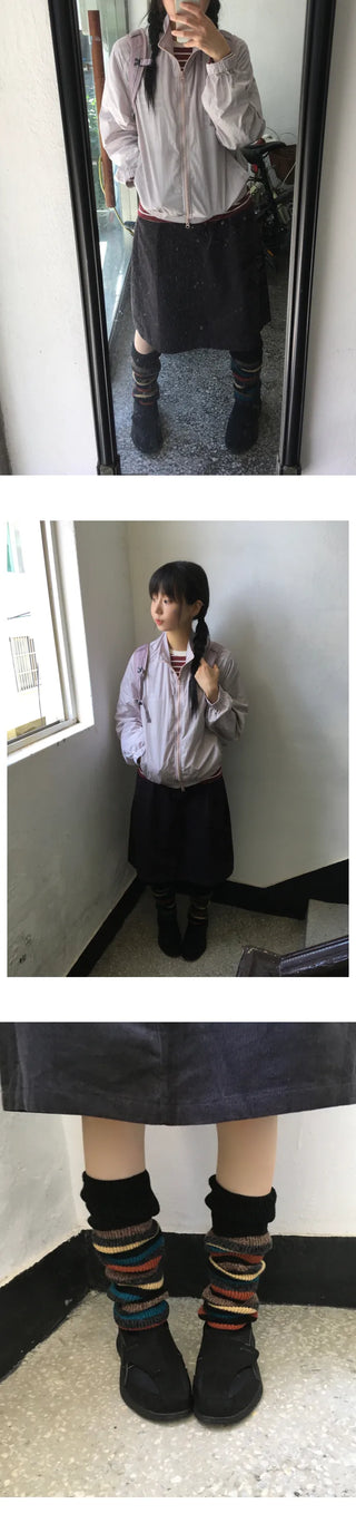 (4 colors) Striped Round T-shirt