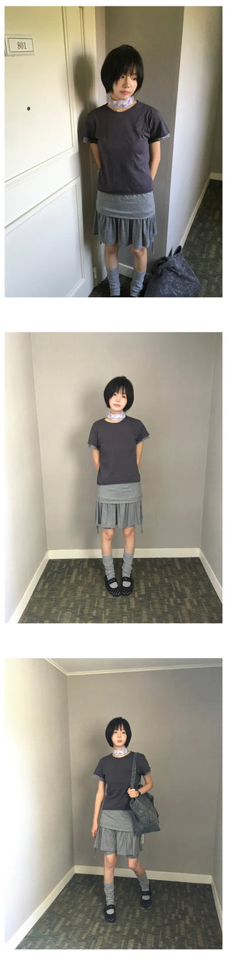 [3 colors] Layered Short-Sleeve T-Shirt