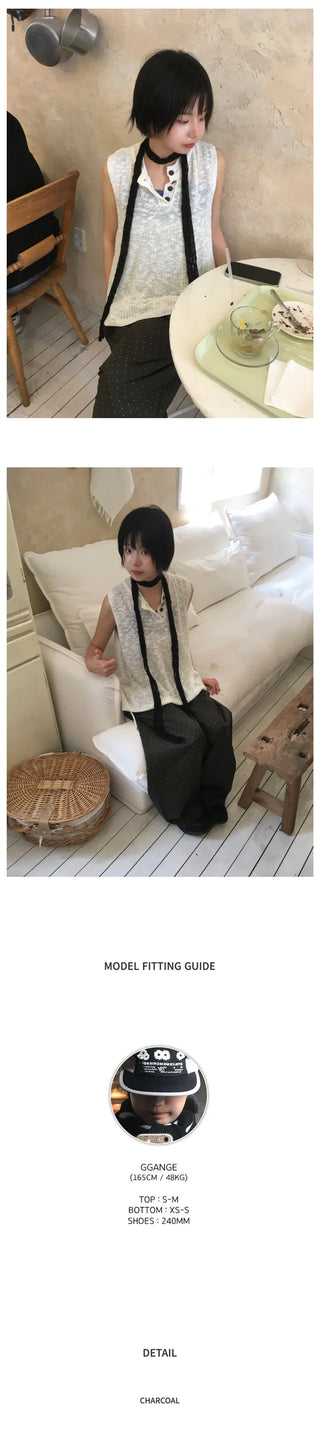 [2 colors] Mini polka dot pants