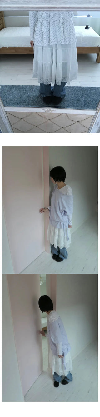 (2 colors) Button-off shoulder T-shirt