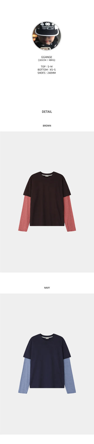 (4 colors) Layered T-shirt