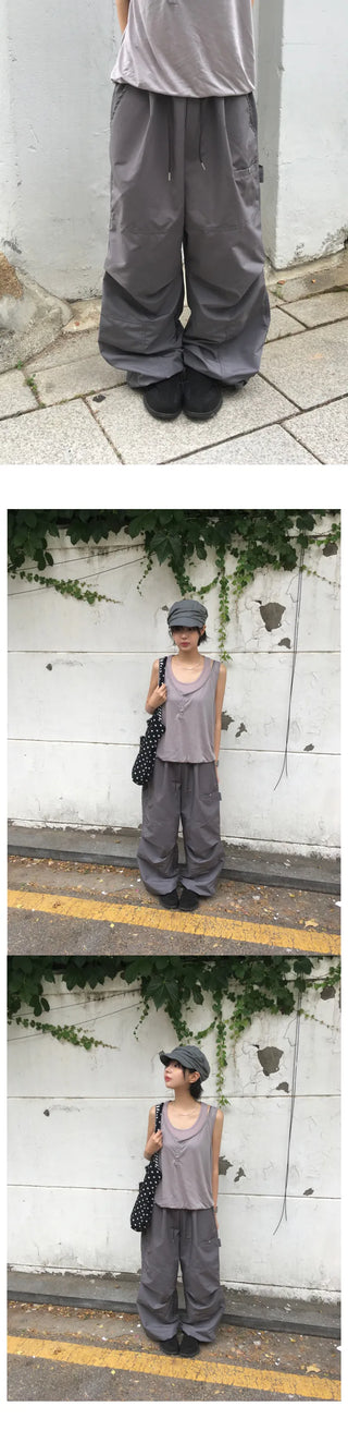 [3 colors] Pocket Nylon Pants