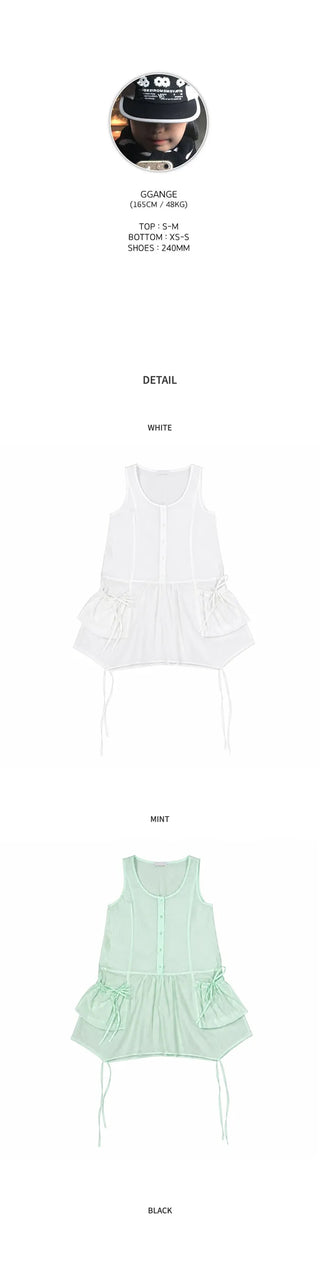 [3 colors] Asymmetrical Pocket Dress