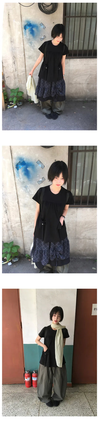 [2 colors] Ribbon Pocket Short-Sleeve T-Shirt