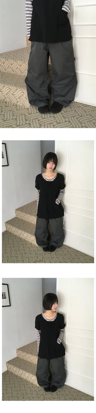 (3 colors) Striped T-shirt