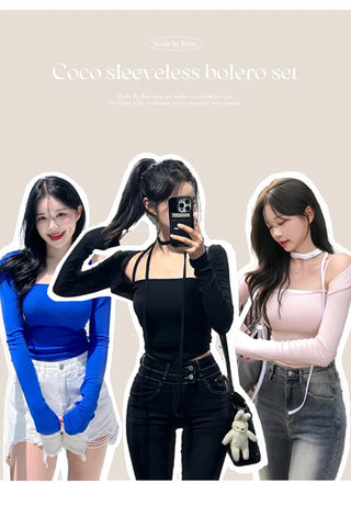 [SET] Sleeveless Bolero Set (7 colors)
