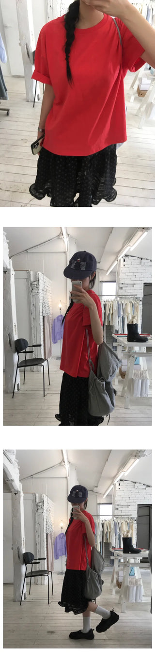 Frilled polka dot skirt