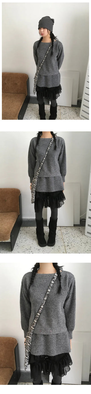 Layered ruffle knit