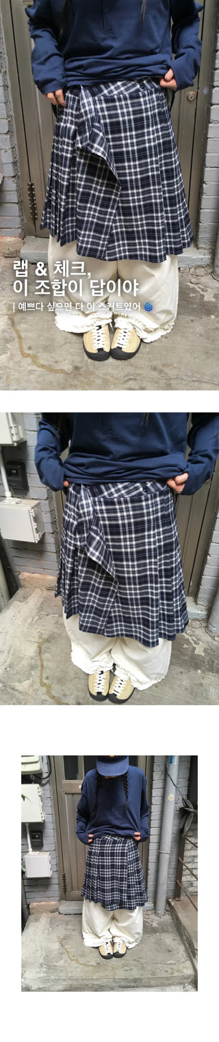 (2 colors) Frill Wide Pants