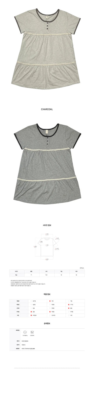 (2 colors) Lace Short-Sleeve T-Shirt