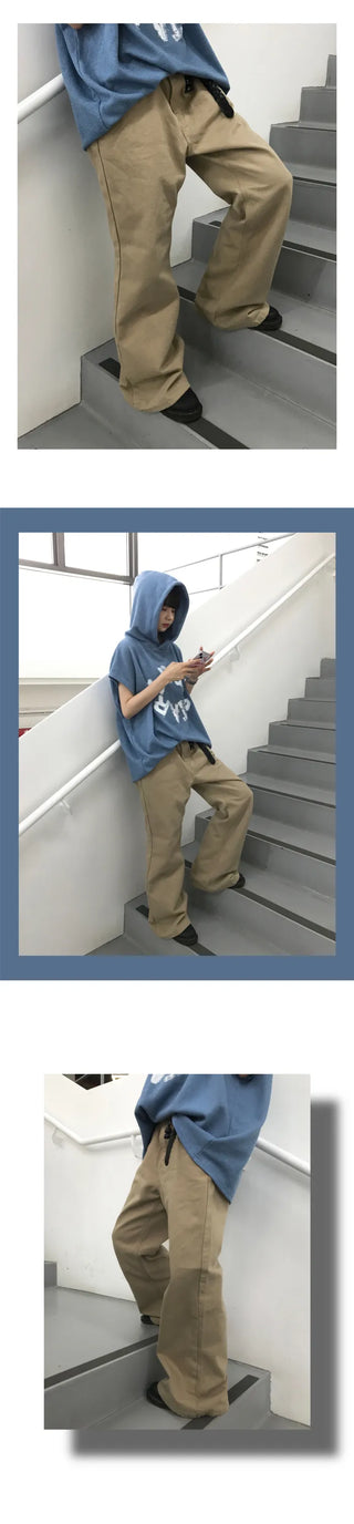 Wide bootcut chino pants