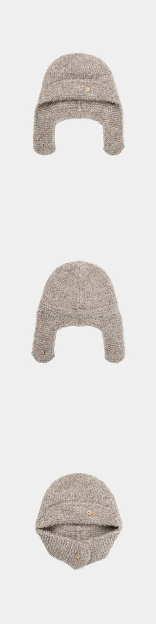 (2 colors) Knitted beanie with ears