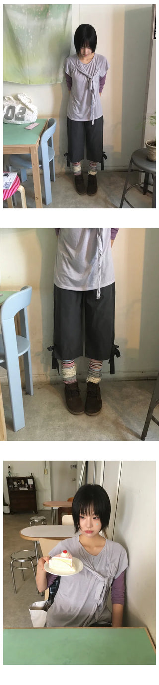 [5 colors] Soft Layered 7/8 Sleeve T-Shirt