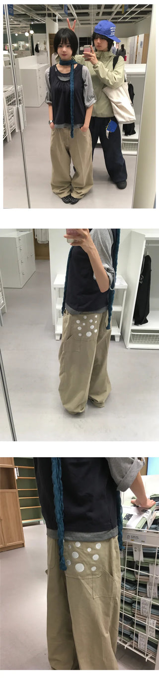 [2 colors] Dot Pocket Pants