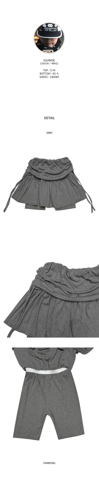 [3 colors] Slit skirt pants