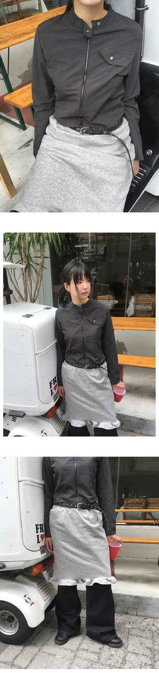 Cozy Frill Midi Skirt