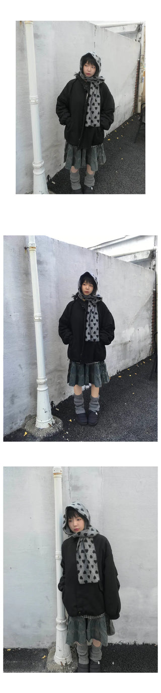 (2 colors) Heart pattern scarf