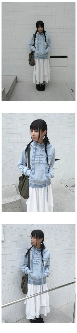 (Set) Striped T-shirt & Scarf Set