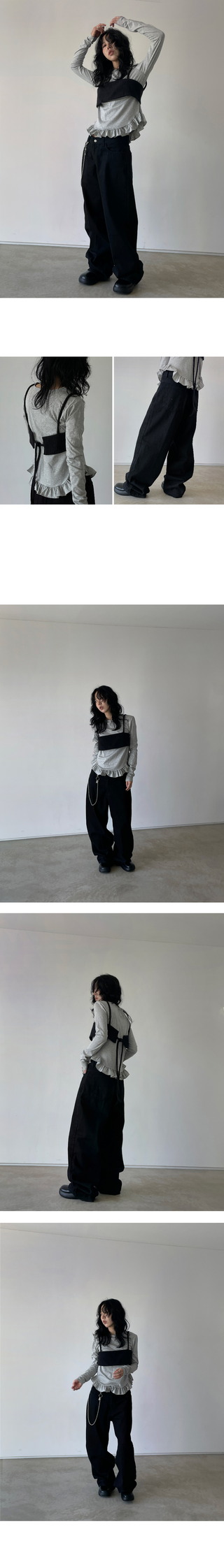 [unisex] bulky wide black jeans (s)